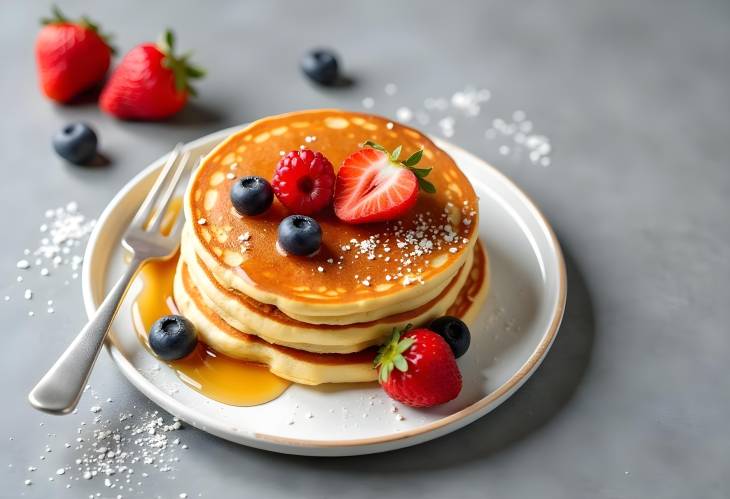 Fluffy American Pancakes A Berry Delight